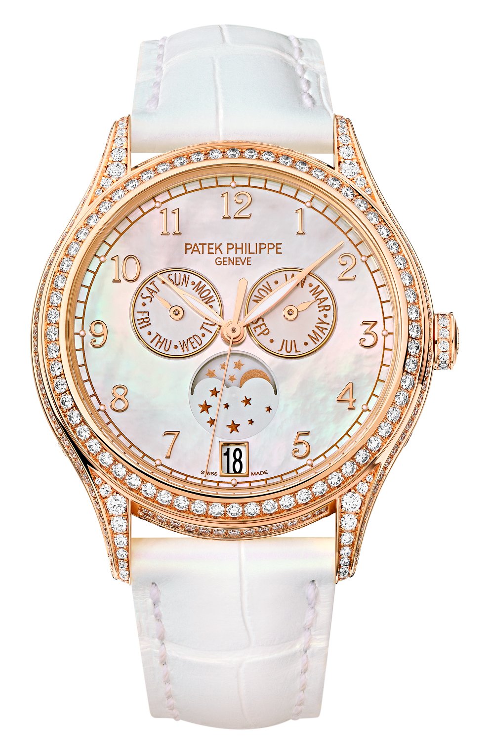 Женские часы annual calendar PATEK PHILIPPE перламутрового цвета, арт. 4948 R-001 | Фото 1