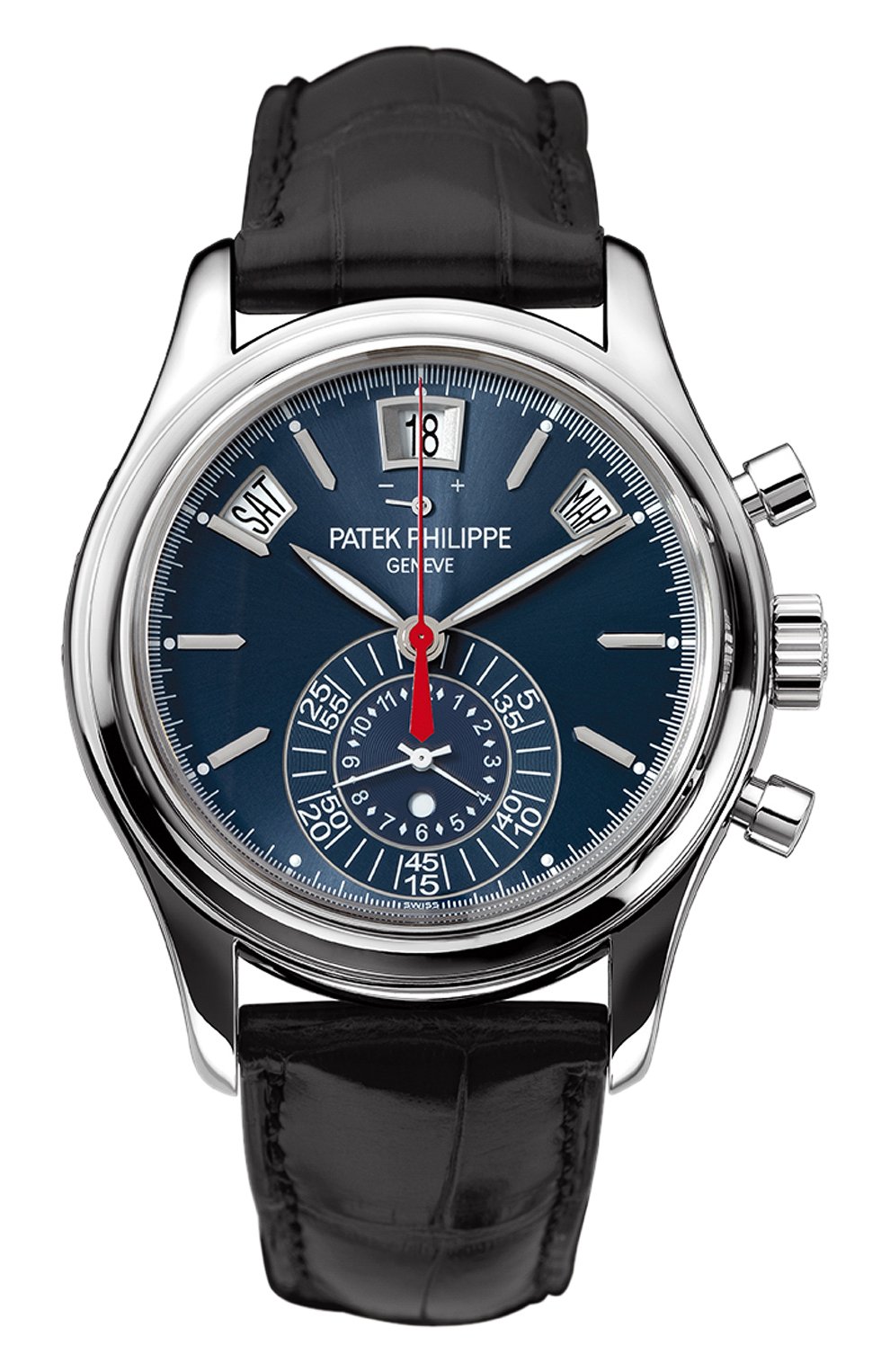 Мужские часы annual calendar chronograph PATEK PHILIPPE синего цвета, арт. 5960 G-010 | Фото 1