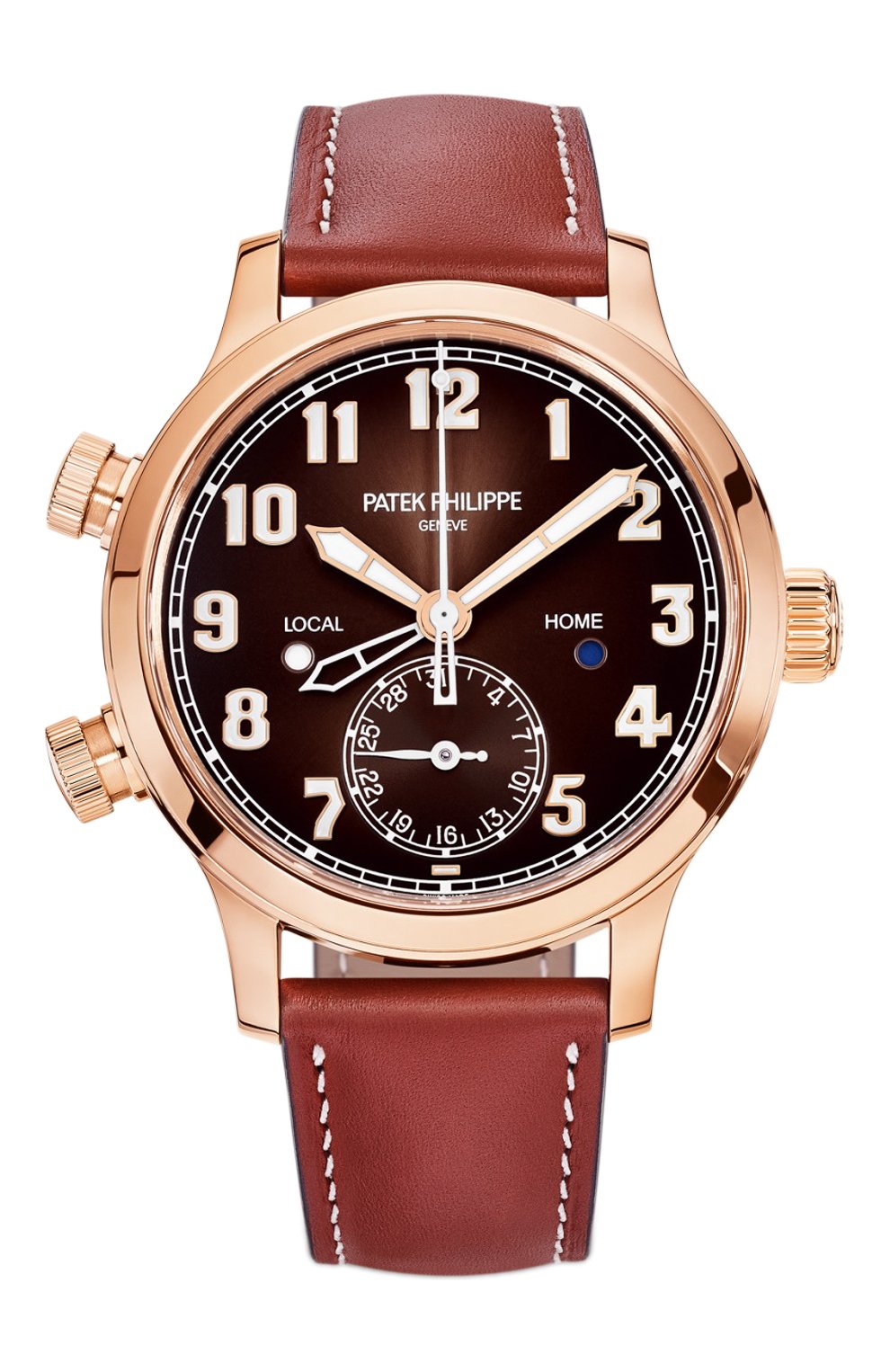 Женские часы calatrava pilot travel time PATEK PHILIPPE бесцветного цвета, арт. 7234 R-001 | Фото 1 (Механизм: Автомат; Материал корпуса: Розовое золото; Цвет циферблата: Другое)