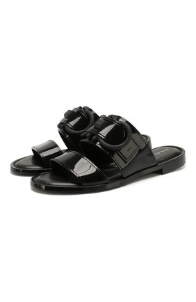 Женские кожаные шлепанцы SALVATORE FERRAGAMO черного цвета по цене 21070 руб., арт. Z-07263551C | Фото 1 Женские кожаные шлепанцы SALVATORE FERRAGAMO черного цвета, арт. Z-07263551C | Фото 1