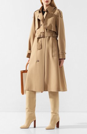 Женские кожаные ботфорты 76 SAINT LAURENT кремвого цвета по цене 127500 руб., арт. 620182/1F200 | Фото 2 Женские кожаные ботфорты 76 SAINT LAURENT кремвого цвета, арт. 620182/1F200 | Фото 2