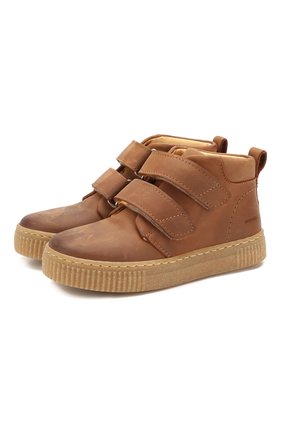 Детские кожаные ботинки ANGULUS коричневого цвета, арт. 3325-101/30-36 | Фото 1 (Материал внутренний: Натуральная кожа; Материал внешний: Кожа)