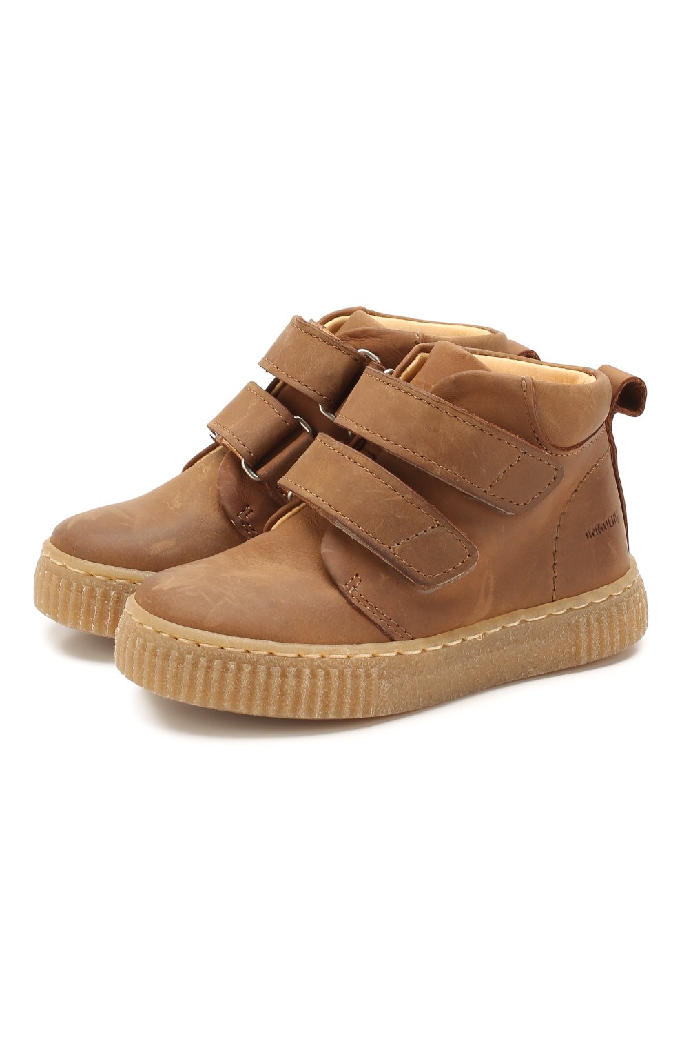 Детские кожаные ботинки ANGULUS коричневого цвета, арт. 3325-101/18-29 | Фото 1 (Материал внешний: Кожа; Материал внутренний: Натуральная кожа)