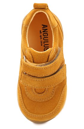 Детские кожаные кроссовки ANGULUS желтого цвета, арт. 3299-101/18-29 | Фото 4 (Материал внешний: Кожа; Материал внутренний: Натуральная кожа; Стили: Классический; Кросс-КТ: велькро)