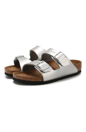 Детские шлепанцы BIRKENSTOCK серебряного цвета по цене 3600 руб., арт. 1005886/24-35 | Фото 1 Детские шлепанцы BIRKENSTOCK серебряного цвета, арт. 1005886/24-35 | Фото 1
