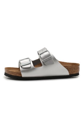 Детские шлепанцы BIRKENSTOCK серебряного цвета по цене 3600 руб., арт. 1005886/24-35 | Фото 2 Детские шлепанцы BIRKENSTOCK серебряного цвета, арт. 1005886/24-35 | Фото 2