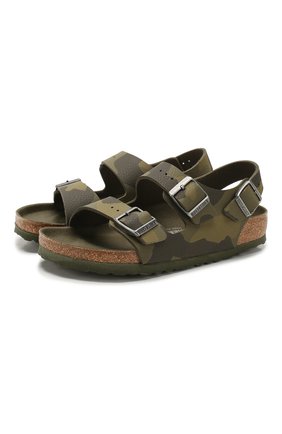 Детские сандалии BIRKENSTOCK хаки цвета по цене 5400 руб., арт. 1014589/36 | Фото 1 Детские сандалии BIRKENSTOCK хаки цвета, арт. 1014589/36 | Фото 1