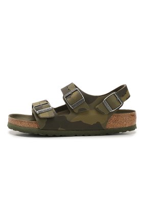 Детские сандалии BIRKENSTOCK хаки цвета по цене 5400 руб., арт. 1014589/36 | Фото 2 Детские сандалии BIRKENSTOCK хаки цвета, арт. 1014589/36 | Фото 2