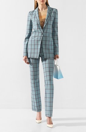 Женский двубортный жакет M MISSONI бирюзового цвета по цене 63350 руб., арт. 2DF00041/2J001P | Фото 2 Женский двубортный жакет M MISSONI бирюзового цвета, арт. 2DF00041/2J001P | Фото 2