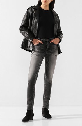 Женская кожаная куртка SAINT LAURENT черного цвета по цене 348000 руб., арт. 589446/Y5RD2 | Фото 2 Женская кожаная куртка SAINT LAURENT черного цвета, арт. 589446/Y5RD2 | Фото 2