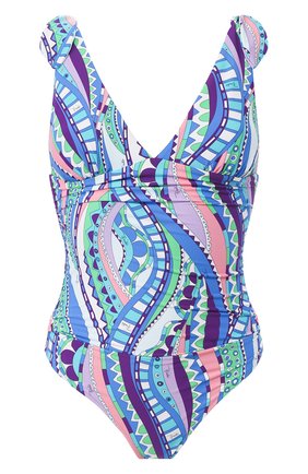 Женский слитный купальник EMILIO PUCCI голубого цвета по цене 33000 руб., арт. 0HMC45/0H797 | Фото 1 Женский слитный купальник EMILIO PUCCI голубого цвета, арт. 0HMC45/0H797 | Фото 1