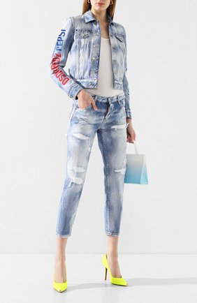 Женская джинсовая куртка DSQUARED2 синего цвета по цене 51900 руб., арт. S73AM0334/S30309 | Фото 2 Женская джинсовая куртка DSQUARED2 синего цвета, арт. S73AM0334/S30309 | Фото 2