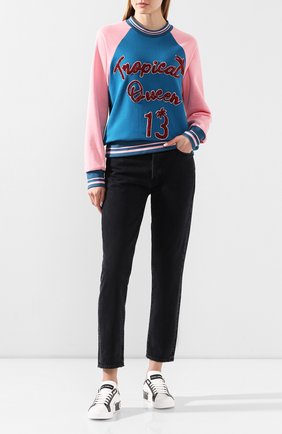 Женский хлопковый свитшот DOLCE & GABBANA голубого цвета по цене 87550 руб., арт. F9I27Z/G7WQC | Фото 2 Женский хлопковый свитшот DOLCE & GABBANA голубого цвета, арт. F9I27Z/G7WQC | Фото 2
