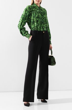 Женская шелковая рубашка DOLCE & GABBANA зеленого цвета по цене 83150 руб., арт. F5M50T/IS1AW | Фото 2 Женская шелковая рубашка DOLCE & GABBANA зеленого цвета, арт. F5M50T/IS1AW | Фото 2