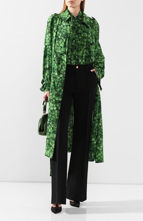 Женский шелковый плащ DOLCE & GABBANA зеленого цвета по цене 171500 руб., арт. F0Z65T/IS1AW | Фото 2 Женский шелковый плащ DOLCE & GABBANA зеленого цвета, арт. F0Z65T/IS1AW | Фото 2