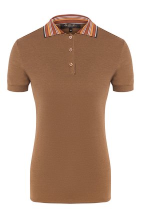 Женское поло из смеси шелка и хлопка LORO PIANA хаки цвета по цене 82700 руб., арт. FAL1362 | Фото 1 Женское поло из смеси шелка и хлопка LORO PIANA хаки цвета, арт. FAL1362 | Фото 1