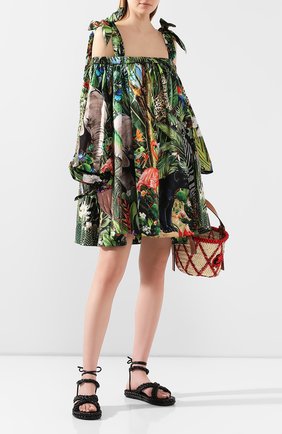 Женское хлопковое платье DOLCE & GABBANA зеленого цвета по цене 119000 руб., арт. F6I3MT/GDU55 | Фото 2 Женское хлопковое платье DOLCE & GABBANA зеленого цвета, арт. F6I3MT/GDU55 | Фото 2
