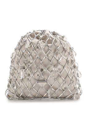 Женская сумка PRADA серебряного цвета по цене 105000 руб., арт. 1BC075-2D6Q-F0118-OPO | Фото 1 Женская сумка PRADA серебряного цвета, арт. 1BC075-2D6Q-F0118-OPO | Фото 1