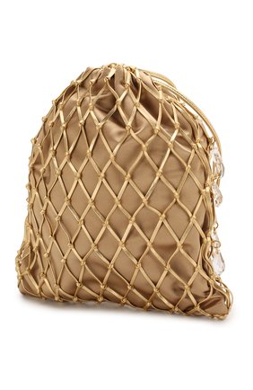 Женская сумка PRADA золотого цвета, арт. 1BC075-2D6Q-F0056-OPO | Фото 2 (Сумки-технические: Сумки через плечо; Ремень/цепочка: На ремешке; Материал: Текстиль, Экокожа; Размер: small)
