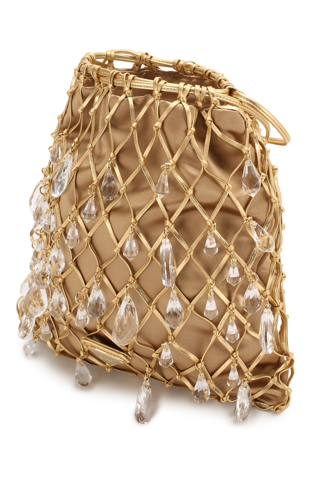 Женская сумка PRADA золотого цвета, арт. 1BC075-2D6Q-F0056-OPO | Фото 3 (Сумки-технические: Сумки через плечо; Ремень/цепочка: На ремешке; Материал: Текстиль, Экокожа; Размер: small)