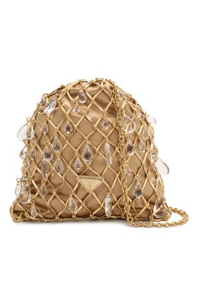 Женская сумка PRADA золотого цвета по цене 0 руб., арт. 1BC075-2D6Q-F0056-OPO | Фото 4 Женская сумка PRADA золотого цвета, арт. 1BC075-2D6Q-F0056-OPO | Фото 4 (Сумки-технические: Сумки через плечо; Ремень/цепочка: На ремешке; Материал: Текстиль, Экокожа; Размер: small)