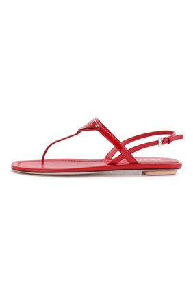 Женские кожаные сандалии PRADA красного цвета по цене 43000 руб., арт. 1Y032M-69-F0011-5 | Фото 2 Женские кожаные сандалии PRADA красного цвета, арт. 1Y032M-69-F0011-5 | Фото 2