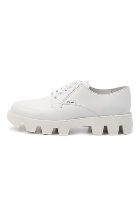 Женские кожаные дерби PRADA белого цвета по цене 51000 руб., арт. 1E010M-B4L-F0009-45 | Фото 2 Женские кожаные дерби PRADA белого цвета, арт. 1E010M-B4L-F0009-45 | Фото 2