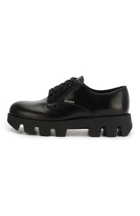 Женские кожаные дерби PRADA черного цвета по цене 51000 руб., арт. 1E010M-B4L-F0002-45 | Фото 2 Женские кожаные дерби PRADA черного цвета, арт. 1E010M-B4L-F0002-45 | Фото 2