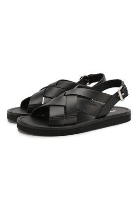 Женские кожаные сандалии PRADA черного цвета по цене 51000 руб., арт. 1X070M-3L80-F0002-5 | Фото 1 Женские кожаные сандалии PRADA черного цвета, арт. 1X070M-3L80-F0002-5 | Фото 1