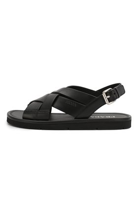 Женские кожаные сандалии PRADA черного цвета по цене 51000 руб., арт. 1X070M-3L80-F0002-5 | Фото 2 Женские кожаные сандалии PRADA черного цвета, арт. 1X070M-3L80-F0002-5 | Фото 2