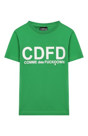 Детская хлопковая футболка COMME DES FUCKDOWN зеленого цвета по цене 3135 руб., арт. TSCD2111J | Фото 1 Детская хлопковая футболка COMME DES FUCKDOWN зеленого цвета, арт. TSCD2111J | Фото 1