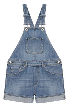 Детский джинсовый комбинезон DONDUP голубого цвета, арт. YP318/DS0107G/AH9 | Фото 1 (Девочки Кросс-КТ: Комбинезон-одежда; Рукава: Короткие; Материал внешний: Хлопок)