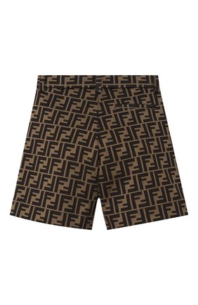 Детские хлопковые шорты FENDI коричневого цвета по цене 27650 руб., арт. JMF274/A6A6/8A-12+ | Фото 2 Детские хлопковые шорты FENDI коричневого цвета, арт. JMF274/A6A6/8A-12+ | Фото 2