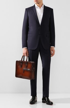 Мужской кожаный портфель BERLUTI коричневого цвета по цене 199500 руб., арт. M200491 | Фото 2 Мужской кожаный портфель BERLUTI коричневого цвета, арт. M200491 | Фото 2