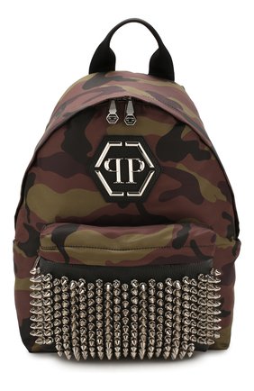 Мужской комбинированный рюкзак PHILIPP PLEIN хаки цвета по цене 135900 руб., арт. P20A MBA0916 PLE010N | Фото 1 Мужской комбинированный рюкзак PHILIPP PLEIN хаки цвета, арт. P20A MBA0916 PLE010N | Фото 1