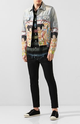 Мужская джинсовая куртка AMIRI голубого цвета по цене 129500 руб., арт. Y0M04382DE | Фото 2 Мужская джинсовая куртка AMIRI голубого цвета, арт. Y0M04382DE | Фото 2