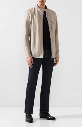 Мужская кожаная куртка GIORGIO ARMANI светло-бежевого цвета по цене 699500 руб., арт. 5SR10P/5SP13 | Фото 2 Мужская кожаная куртка GIORGIO ARMANI светло-бежевого цвета, арт. 5SR10P/5SP13 | Фото 2