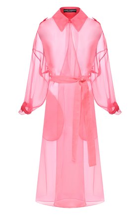 Женский шелковый плащ DOLCE & GABBANA розового цвета по цене 127500 руб., арт. F0Z65T/FU1BU | Фото 1 Женский шелковый плащ DOLCE & GABBANA розового цвета, арт. F0Z65T/FU1BU | Фото 1