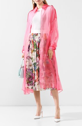 Женский шелковый плащ DOLCE & GABBANA розового цвета по цене 127500 руб., арт. F0Z65T/FU1BU | Фото 2 Женский шелковый плащ DOLCE & GABBANA розового цвета, арт. F0Z65T/FU1BU | Фото 2