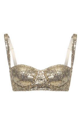 Женская топ-бюстье DOLCE & GABBANA золотого цвета по цене 61500 руб., арт. 01B36T/HLMJE | Фото 1 Женская топ-бюстье DOLCE & GABBANA золотого цвета, арт. 01B36T/HLMJE | Фото 1