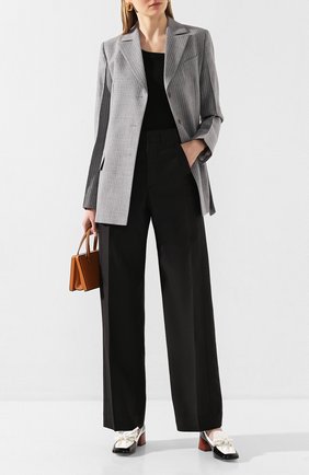 Женские брюки из смеси шерсти и шелка LANVIN черного цвета по цене 105500 руб., арт. RW-TR524U-4496-E20 | Фото 2 Женские брюки из смеси шерсти и шелка LANVIN черного цвета, арт. RW-TR524U-4496-E20 | Фото 2