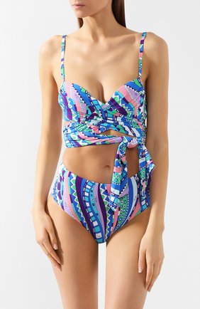 Женский бра с плотной чашкой EMILIO PUCCI голубого цвета по цене 25100 руб., арт. 0HMX30/0H797 | Фото 2 Женский бра с плотной чашкой EMILIO PUCCI голубого цвета, арт. 0HMX30/0H797 | Фото 2