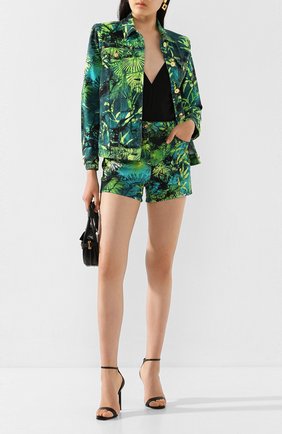 Женская джинсовая куртка VERSACE зеленого цвета по цене 127000 руб., арт. A86573/A234707 | Фото 2 Женская джинсовая куртка VERSACE зеленого цвета, арт. A86573/A234707 | Фото 2