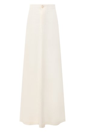 Женская льняная юбка UMA WANG белого цвета, арт. P0 W UW2003 | Фото 1 (Женское Кросс-КТ: Юбка-одежда; Материал внешний: Лен, Вискоза; Длина Ж (юбки, платья, шорты): Макси)