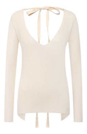 Женский хлопковый пуловер UMA WANG белого цвета, арт. P0 W UK7114 | Фото 1 (Материал внешний: Хлопок; Рукава: Длинные; Длина (для топов): Стандартные; Женское Кросс-КТ: Пуловер-одежда)