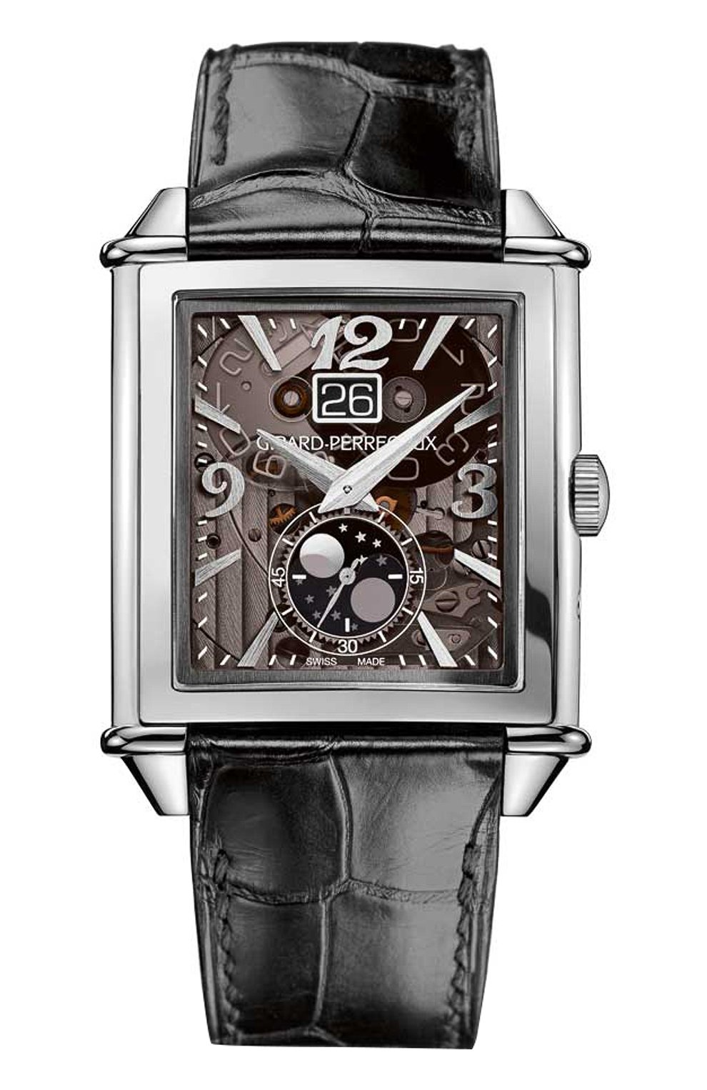 Мужские часы xxl large date steel grey GIRARD-PERREGAUX серого цвета, арт. 25882-11-223-BB6B | Фото 1
