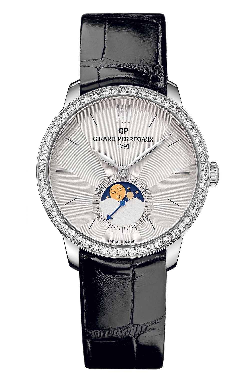 Женские часы steel moon phase silver diamonds GIRARD-PERREGAUX серебряного цвета, арт. 49524D11A171-CK6A | Фото 1