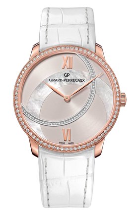 Женские часы rose gold pearl silver GIRARD-PERREGAUX бесцветного цвета по цене 3013000 руб., арт. 49525D52ABD2-BK8A | Фото 1 Женские часы rose gold pearl silver GIRARD-PERREGAUX бесцветного цвета, арт. 49525D52ABD2-BK8A | Фото 1 (Механизм: Автомат; Материал корпуса: Розовое золото; Цвет циферблата: Серебристый)
