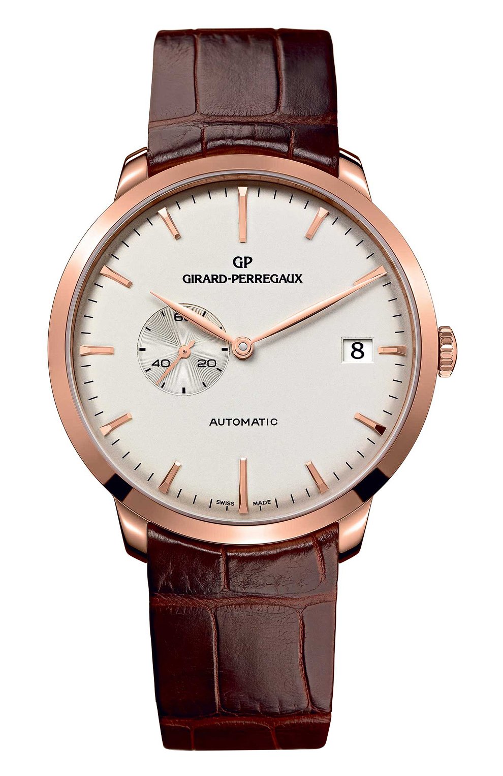 Мужские часы rose gold date white GIRARD-PERREGAUX бесцветного цвета, арт. 49543-52-131-BKBA | Фото 1 (Механизм: Автомат; Материал корпуса: Розовое золото; Цвет циферблата: Белый)