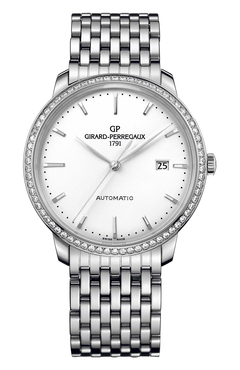 Женские часы steel date silver GIRARD-PERREGAUX белого цвета, арт. 49555D11A131-11A | Фото 1
